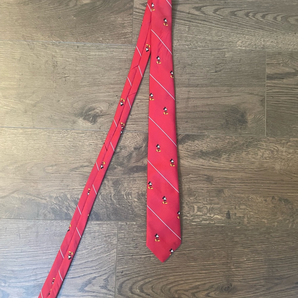 Red Patterned Mickey Mouse Tie